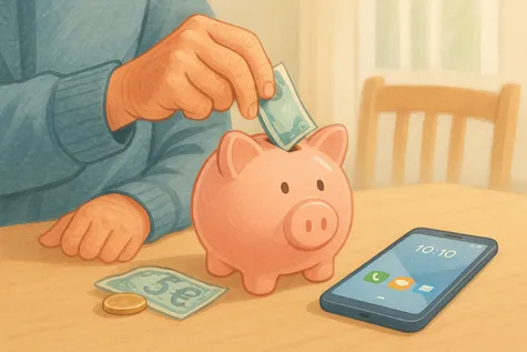 Ilustración que simboliza el ahorro que puede suponer una tarifa prepago de cinco euros para algunos usuarios.