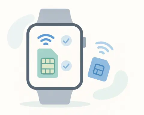 Ilustración de un smartwatch con tarjeta prepago y conexión propia a red móvil